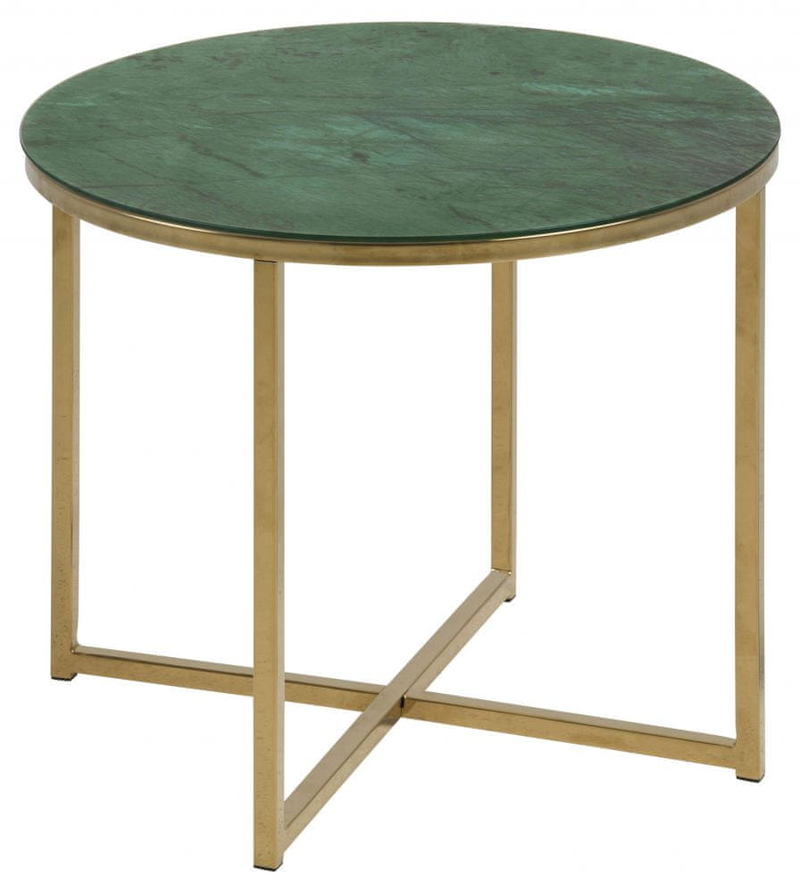 Design Scandinavia Odkladací stolík okrúhly Alisma, 50 cm, zelená